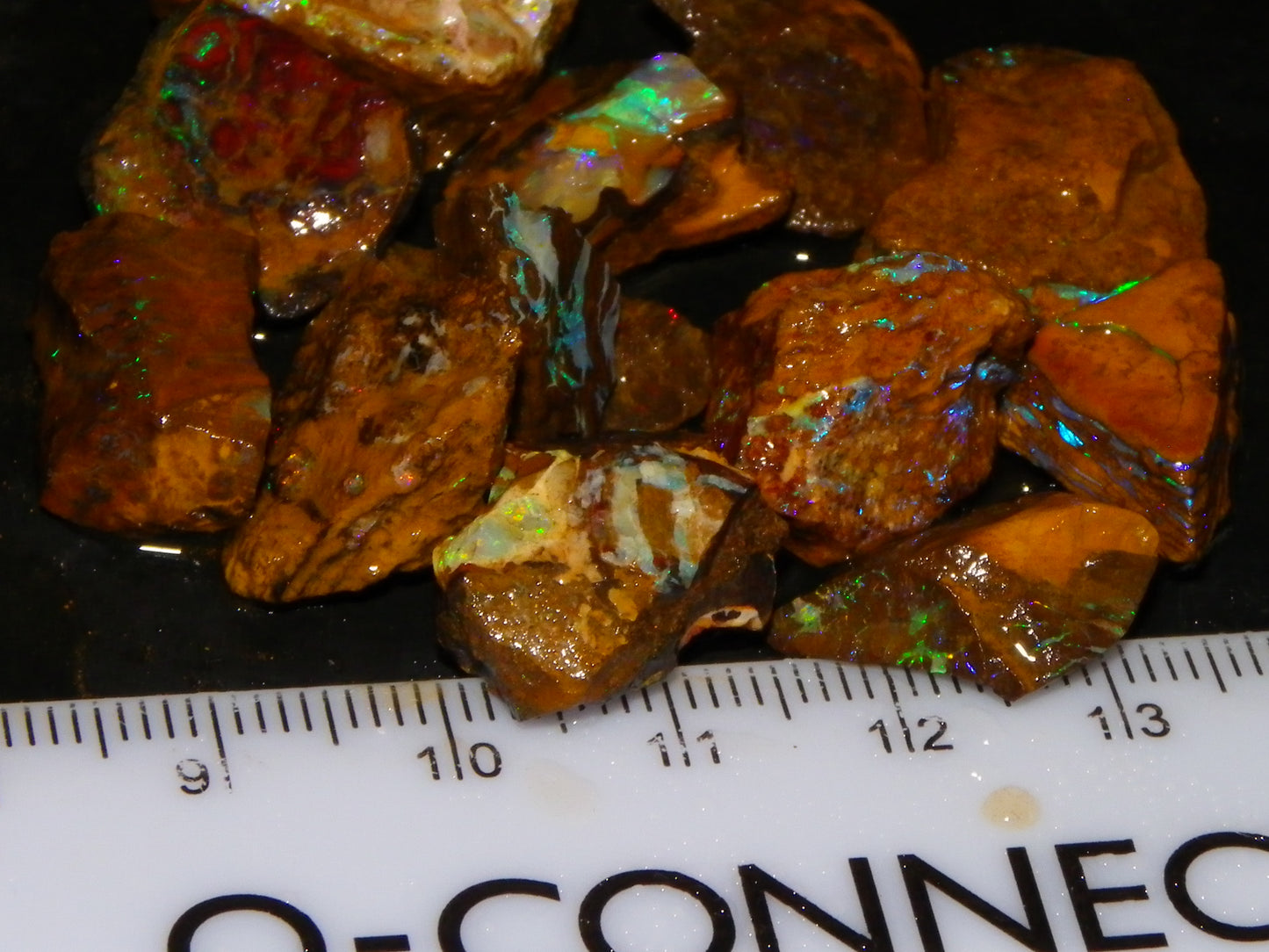 Nice Boulder/Matrix Opal Rough Parcel 127.5cts Blue/Green Fires Qld Australia