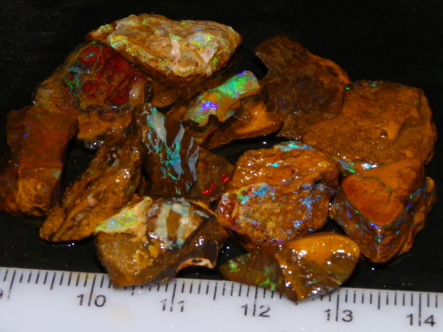 Nice Boulder/Matrix Opal Rough Parcel 127.5cts Blue/Green Fires Qld Australia