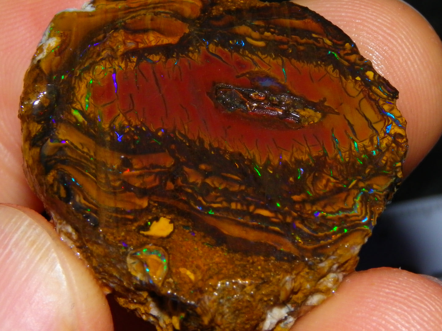 Nice Rough/Sliced Koroit Opal Parcel 148.4cts red/Green/Blue Fires Pair Qld Australia