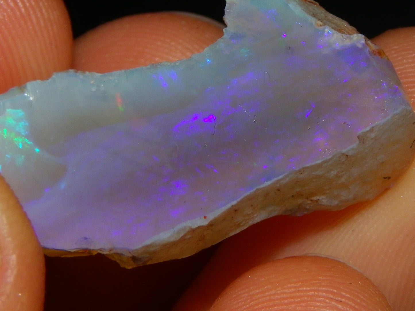 Nice Coober Pedy Crystal Opals Parcel 126.5cts Blue/Purple Fires Australia