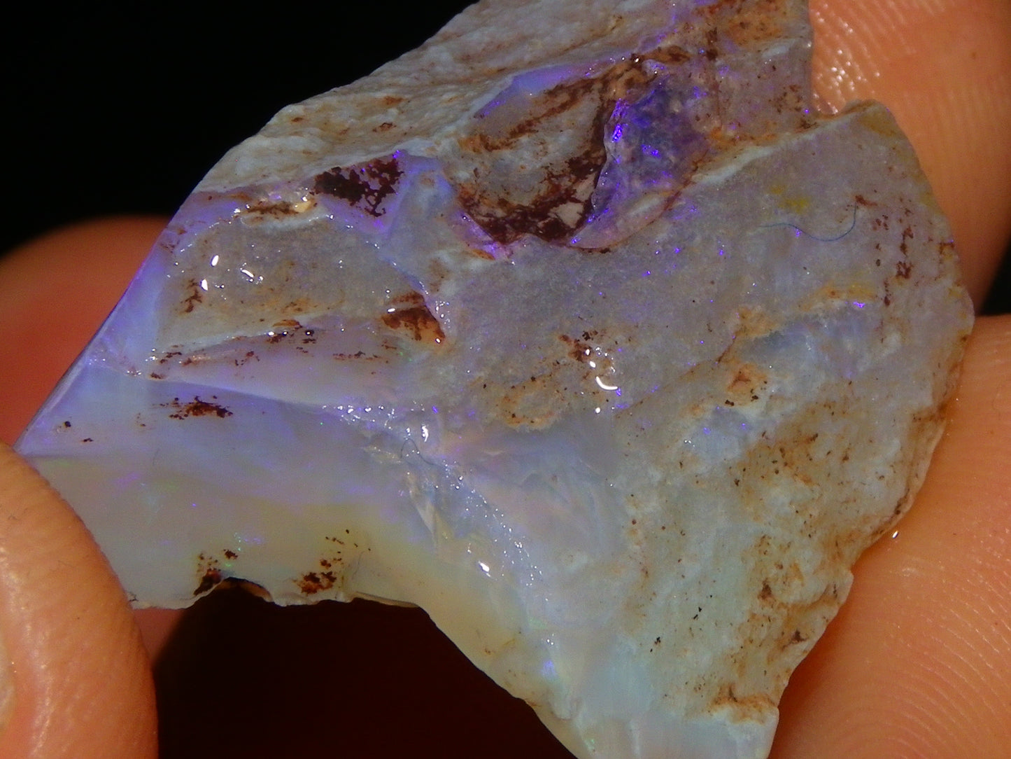 Nice Coober Pedy Crystal Opals Parcel 126.5cts Blue/Purple Fires Australia