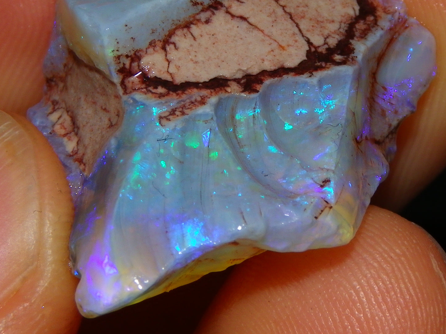 Nice Coober Pedy Crystal Opals Parcel 126.5cts Blue/Purple Fires Australia