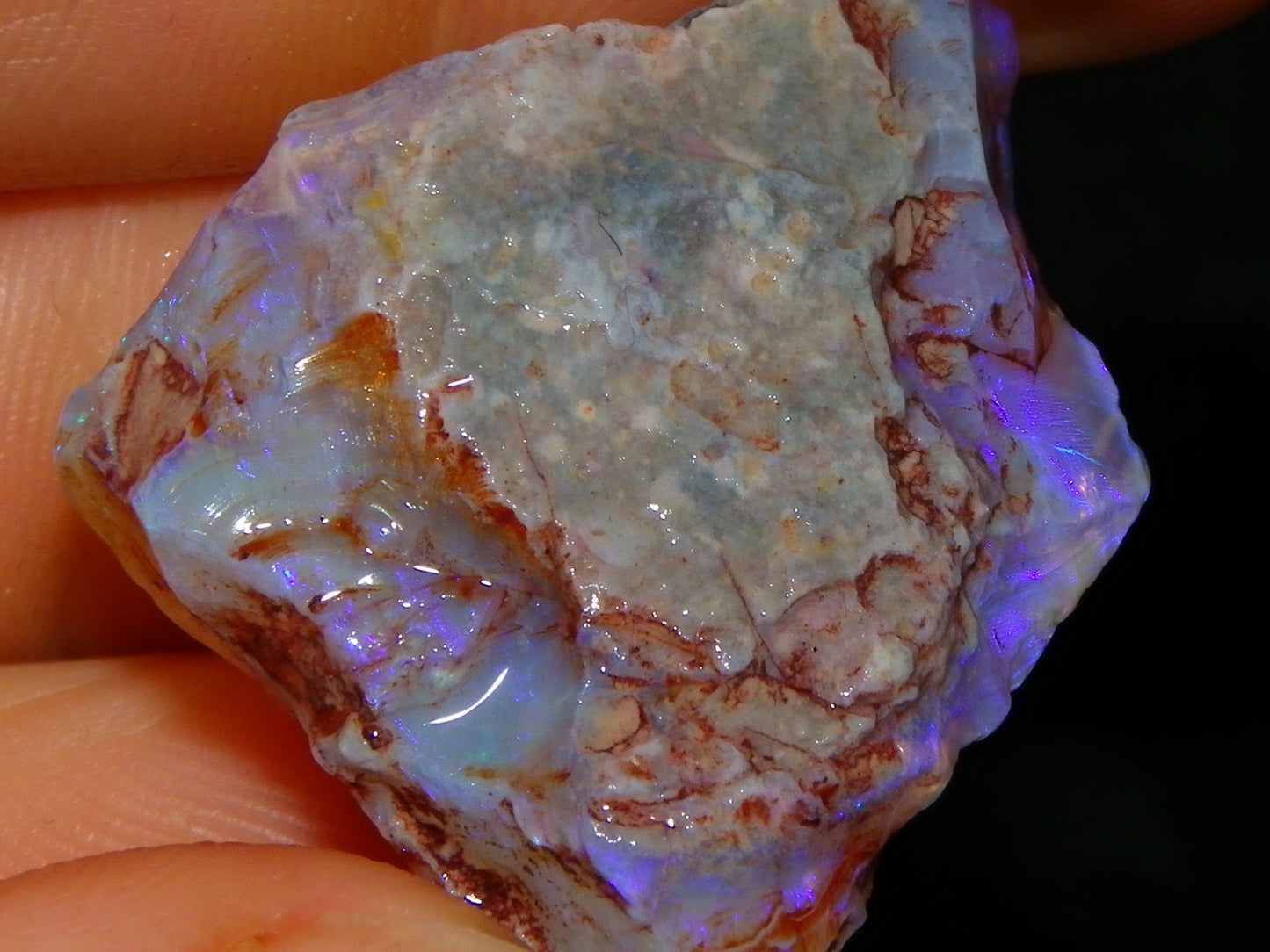 Nice Coober Pedy Crystal Opals Parcel 126.5cts Blue/Purple Fires Australia