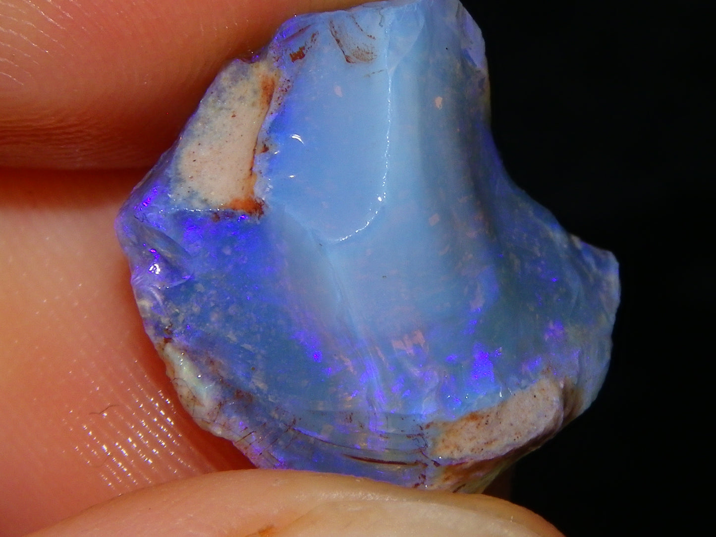 Nice Coober Pedy Crystal Opals Parcel 126.5cts Blue/Purple Fires Australia