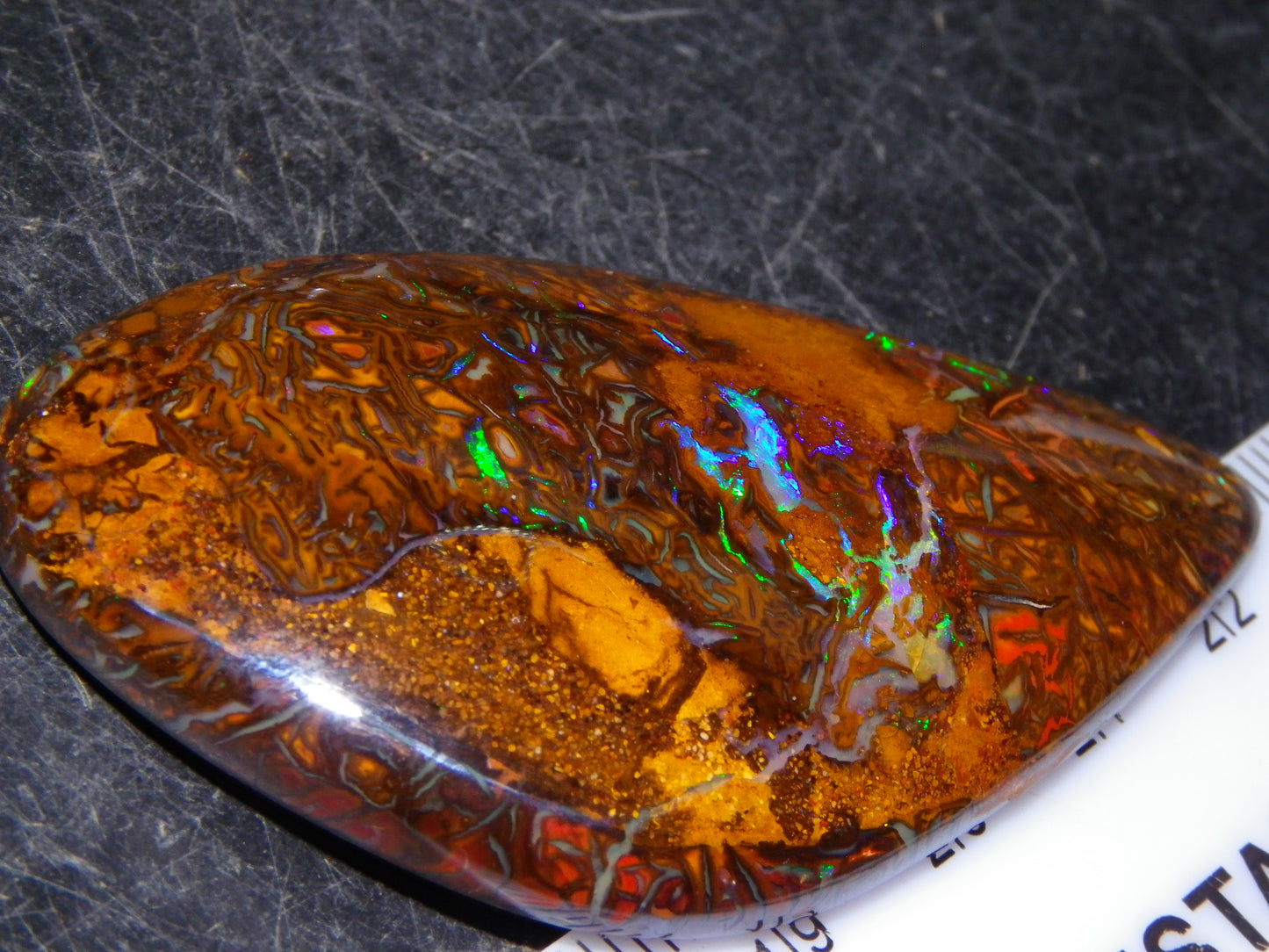 Nice Quality Cut/Polished Koroit Opal Cab/Freeform 115.3cts Gem Greens Queensland