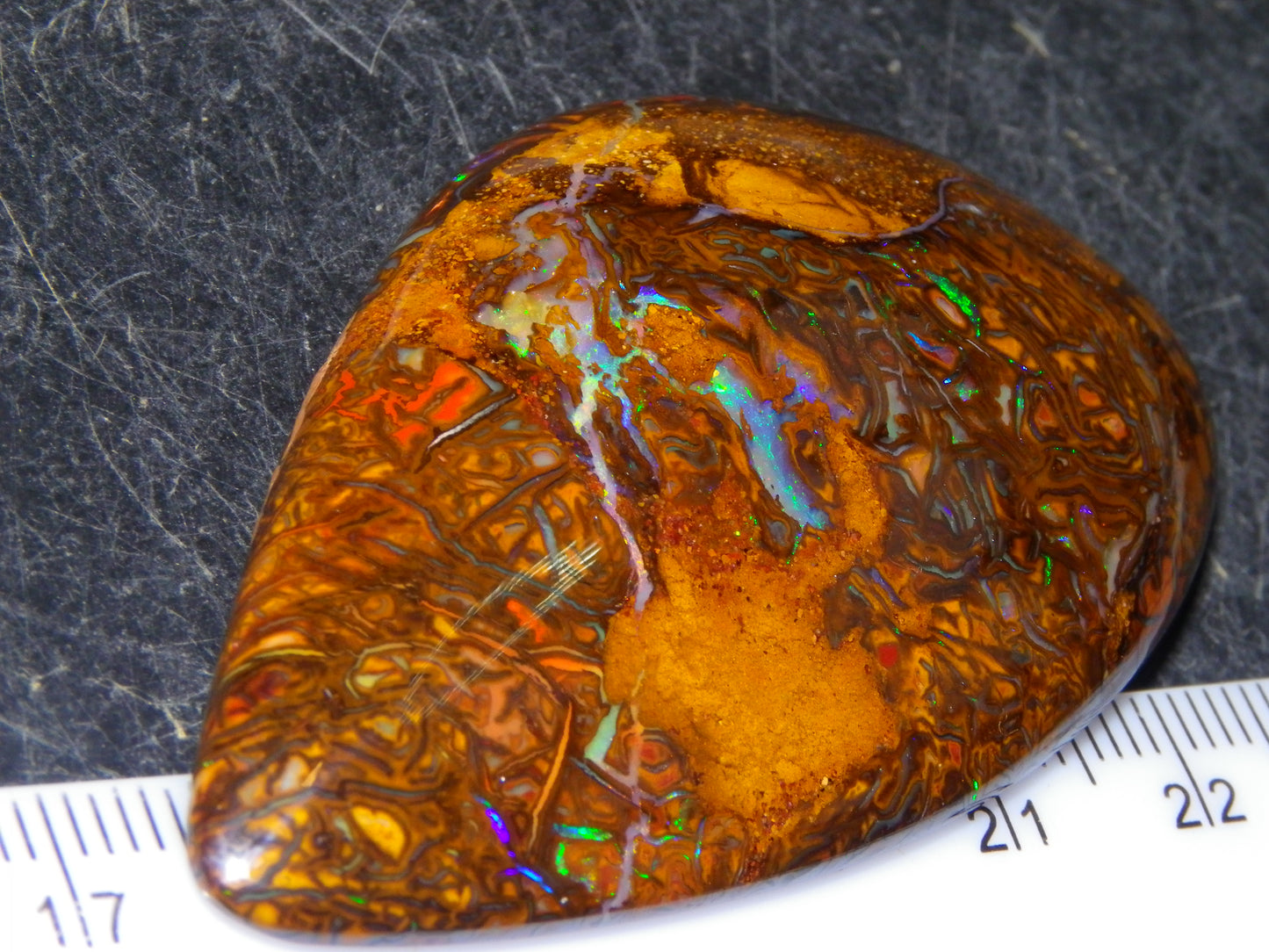 Nice Quality Cut/Polished Koroit Opal Cab/Freeform 115.3cts Gem Greens Queensland