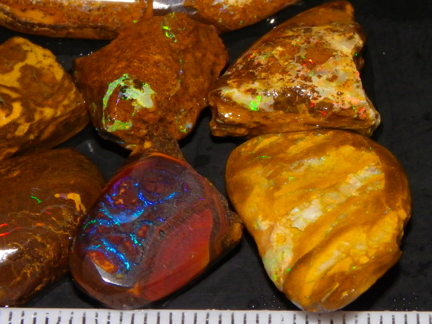 NIce Rubbed/Preformed/Rough Qld Opals 90cts Boulder/Matrix/Koroit Some Fires :)