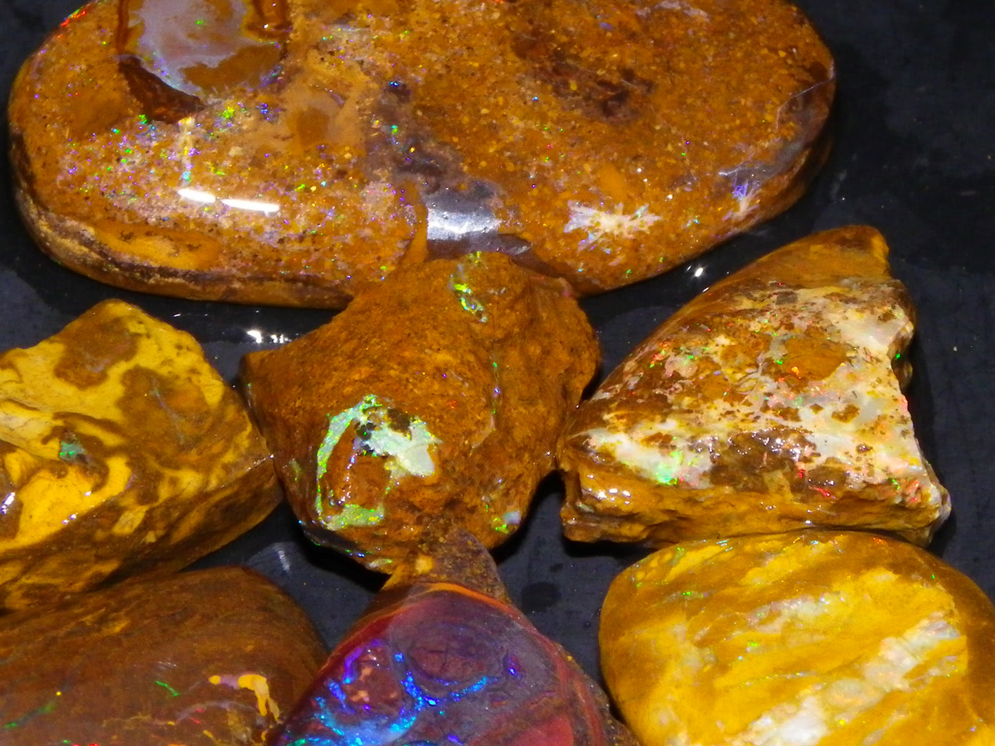 NIce Rubbed/Preformed/Rough Qld Opals 90cts Boulder/Matrix/Koroit Some Fires :)