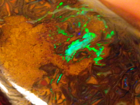 Nice Quality Cut/Polished Koroit Opal Cab/Freeform 115.3cts Gem Greens Queensland