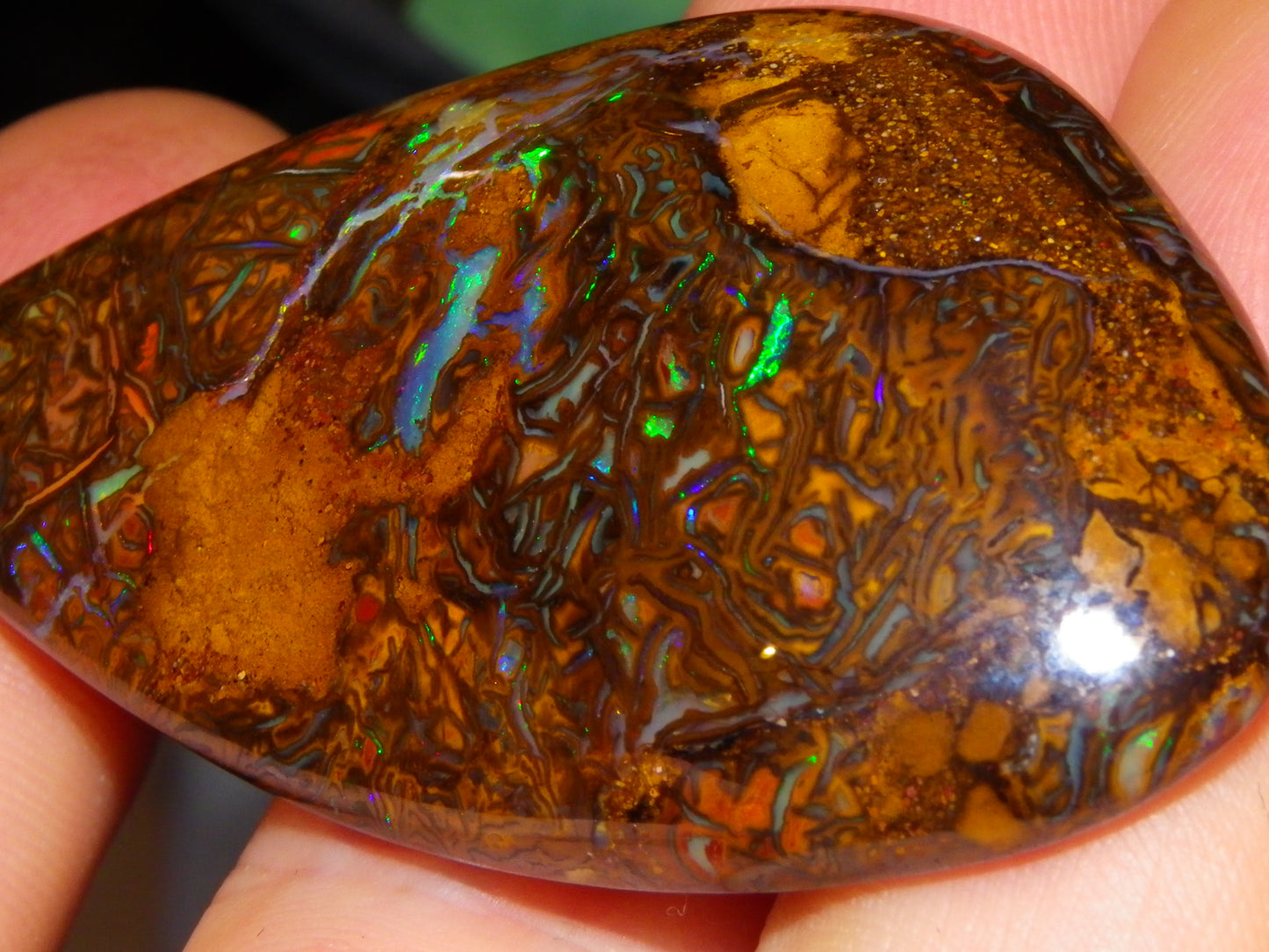 Nice Quality Cut/Polished Koroit Opal Cab/Freeform 115.3cts Gem Greens Queensland