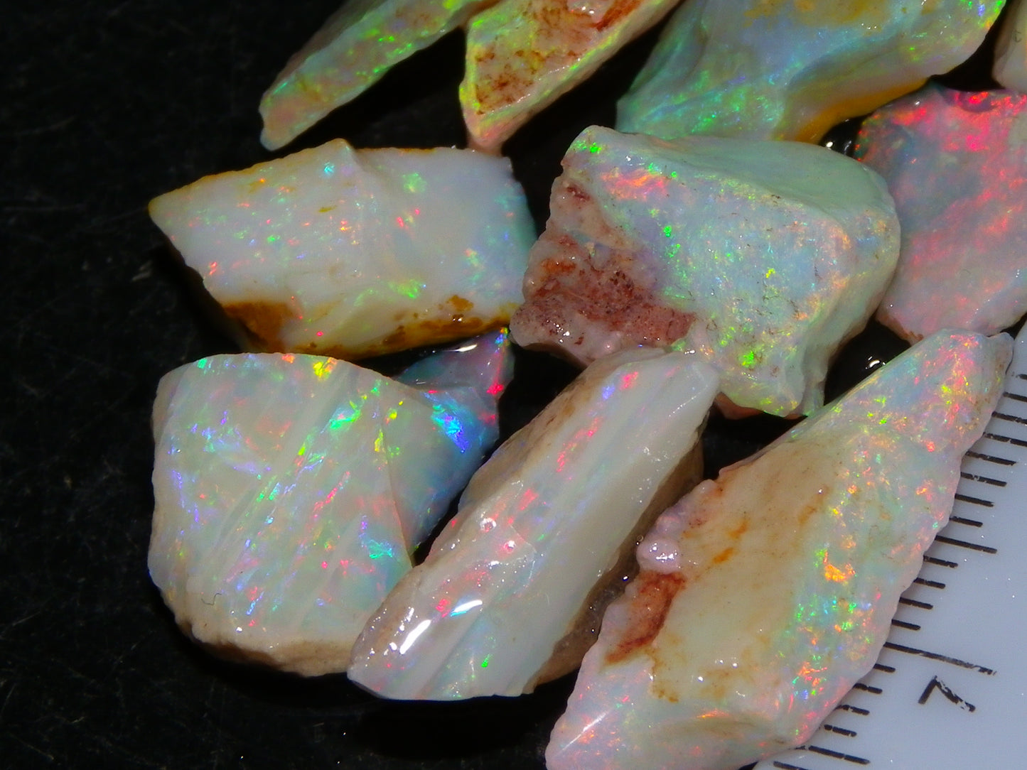 Nice Quality Coober Pedy Opal Rough Parcel 49.4cts Australia Multicolour Fires