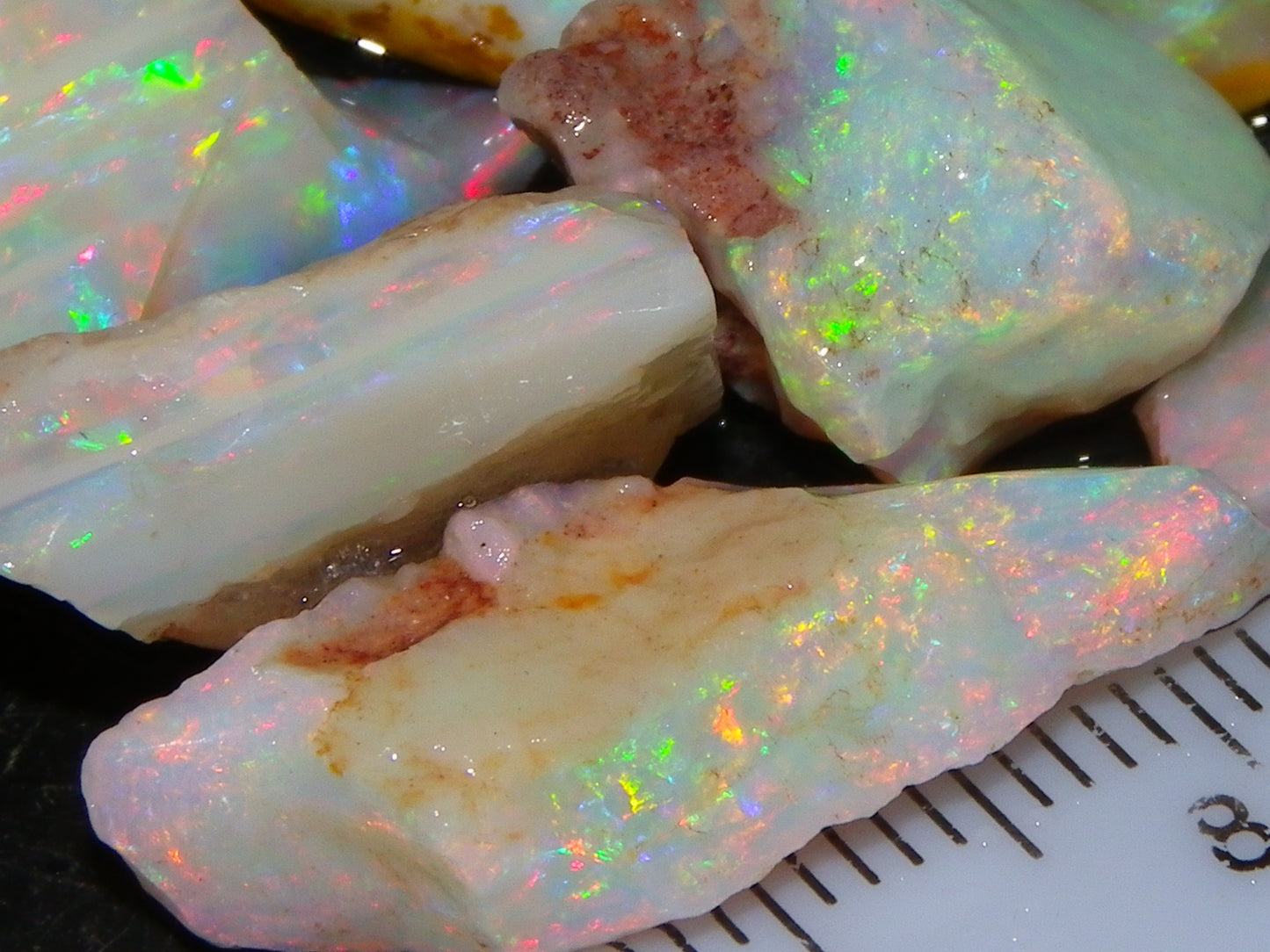 Nice Quality Coober Pedy Opal Rough Parcel 49.4cts Australia Multicolour Fires