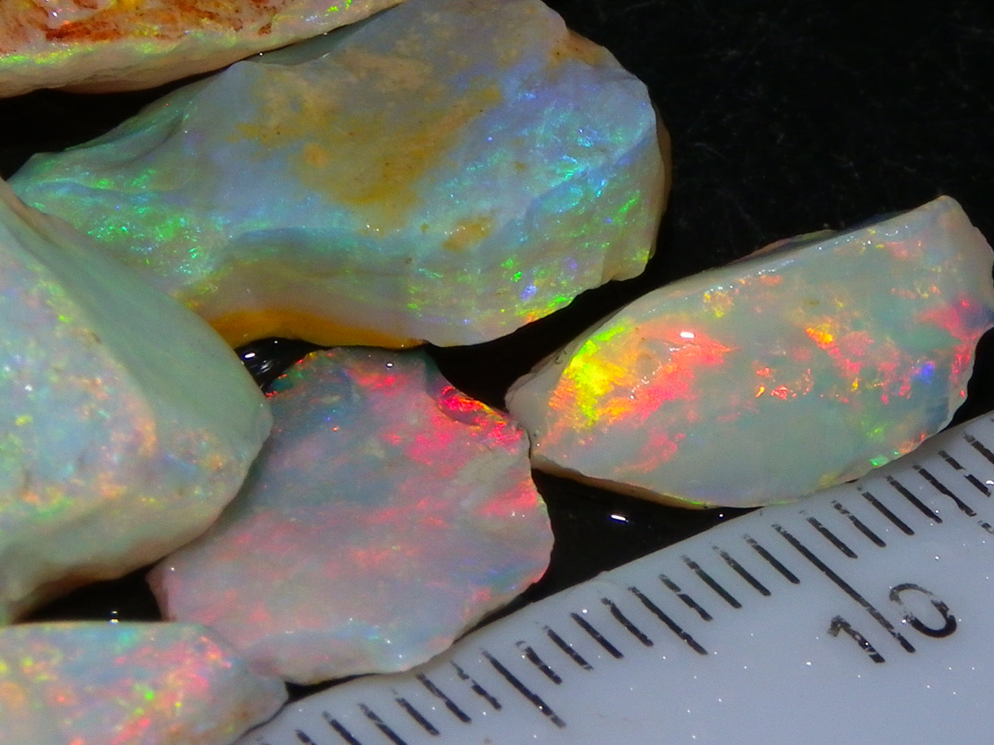 Nice Quality Coober Pedy Opal Rough Parcel 49.4cts Australia Multicolour Fires