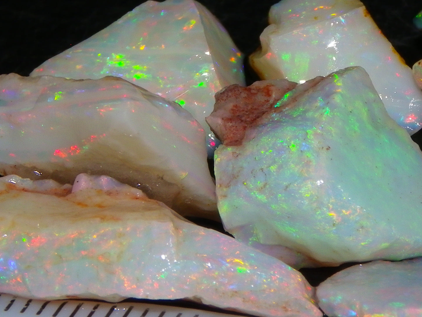 Nice Quality Coober Pedy Opal Rough Parcel 49.4cts Australia Multicolour Fires