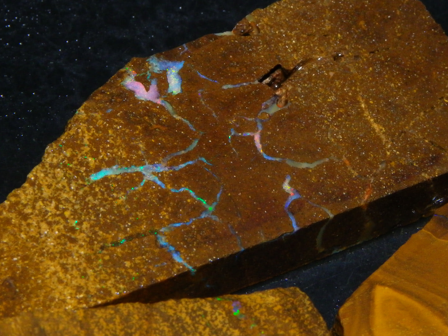 Nice Rough/Sliced Boulder Opal Parcel 1346cts Some Veins/Patterns/Fires