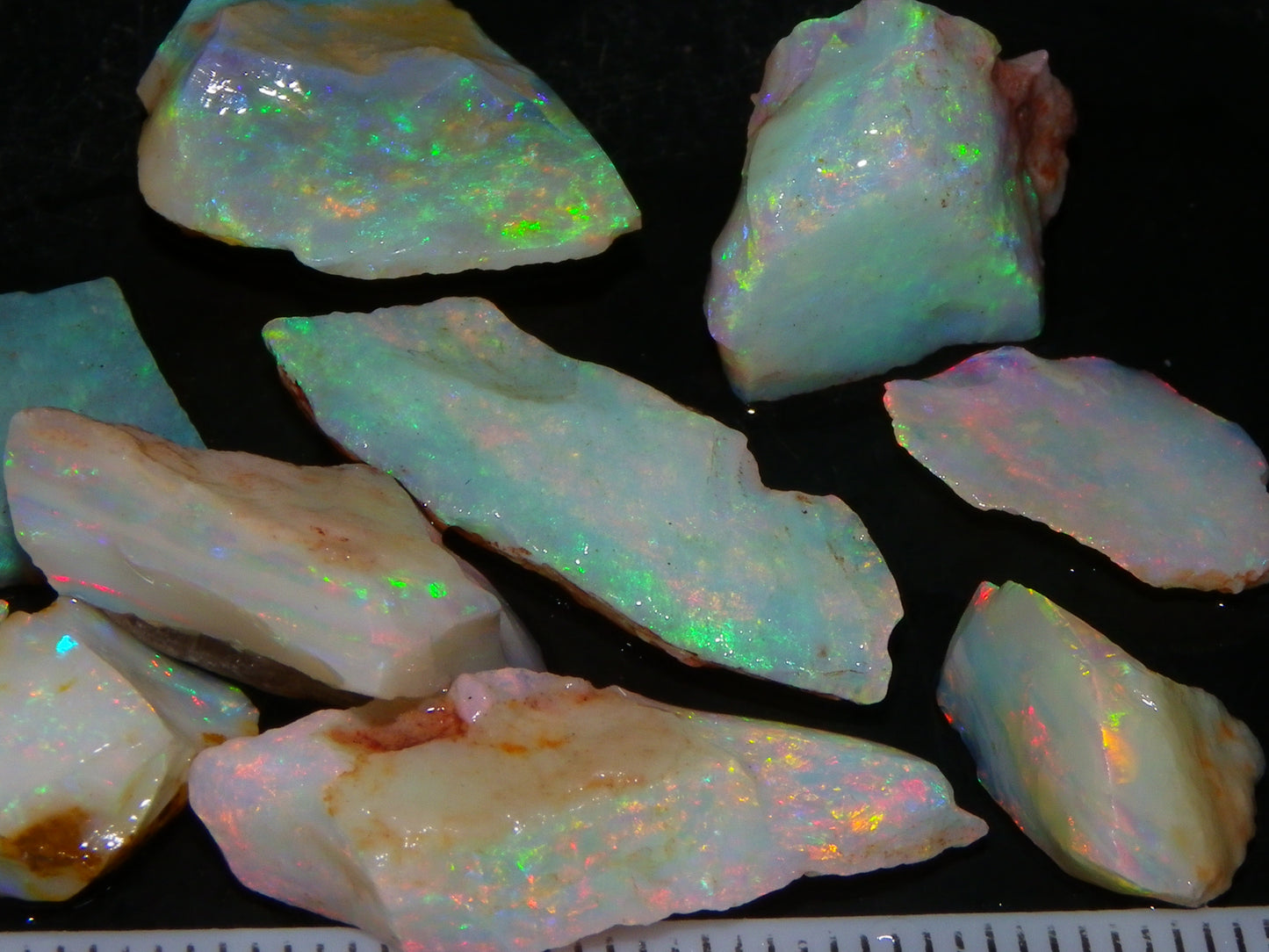 Nice Quality Coober Pedy Opal Rough Parcel 49.4cts Australia Multicolour Fires