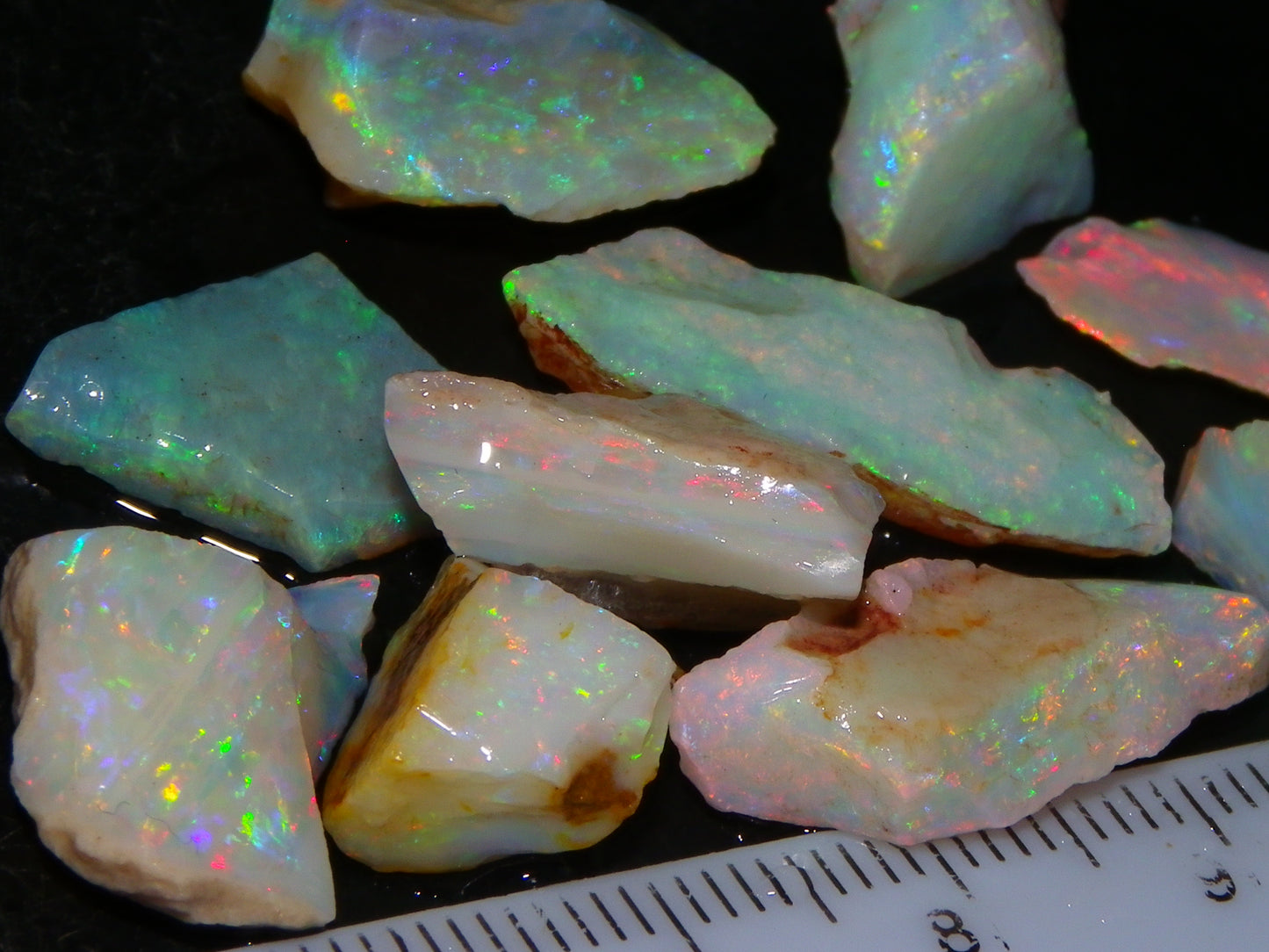 Nice Quality Coober Pedy Opal Rough Parcel 49.4cts Australia Multicolour Fires