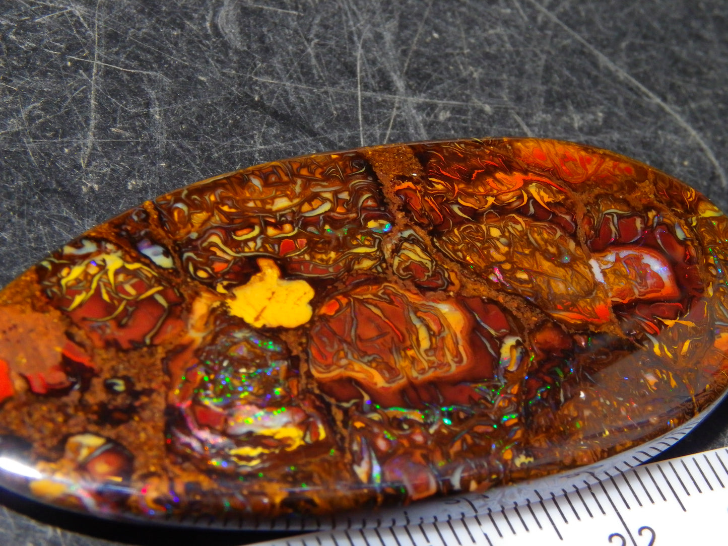 Nice Large Koroit Conglomerate Gem Cab/Freeform 108.49cts Multicolour Doube sided