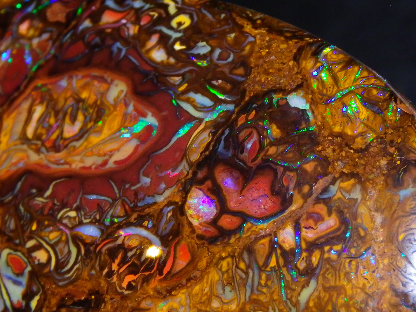 Nice Large Koroit Conglomerate Gem Cab/Freeform 108.49cts Multicolour Doube sided