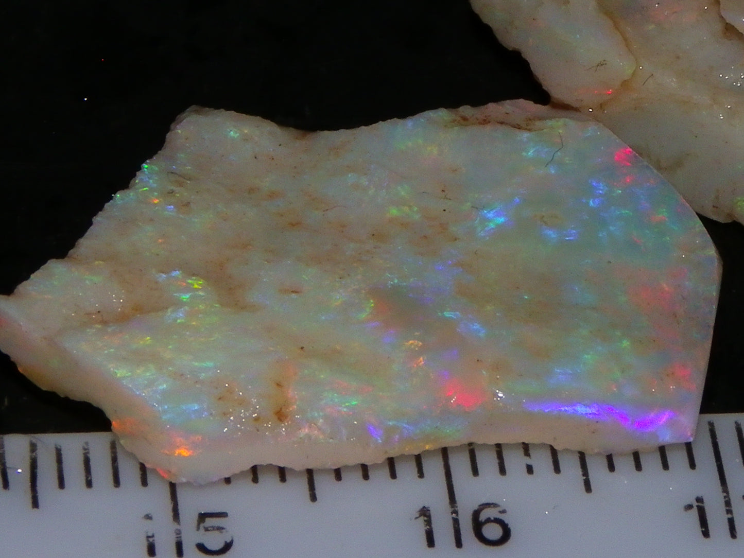 2 Nice Rough/Rubbed Lightning Ridge Opals 30.2cts Multicolour Light Seam Base Fires