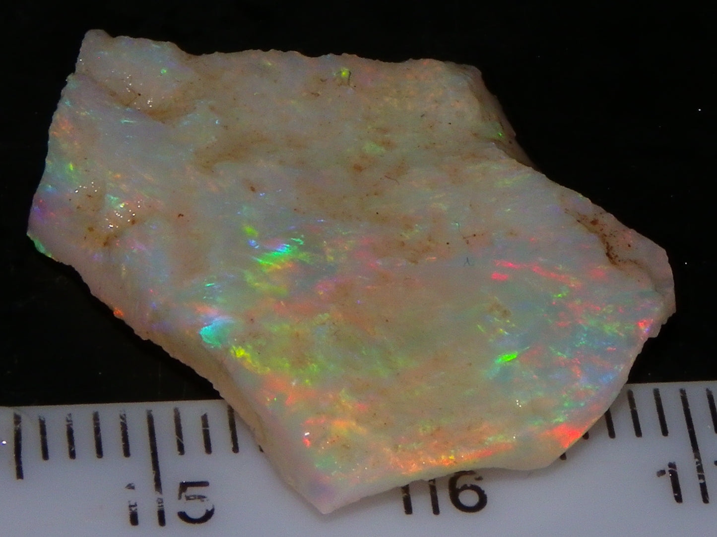 2 Nice Rough/Rubbed Lightning Ridge Opals 30.2cts Multicolour Light Seam Base Fires