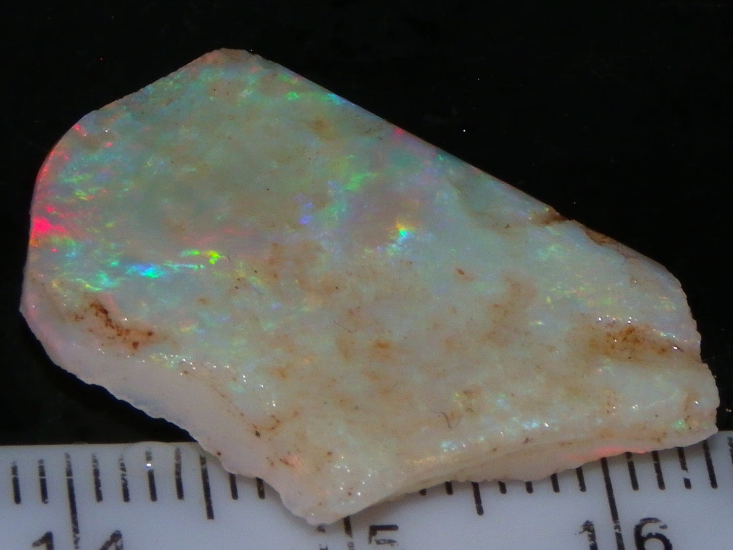 2 Nice Rough/Rubbed Lightning Ridge Opals 30.2cts Multicolour Light Seam Base Fires