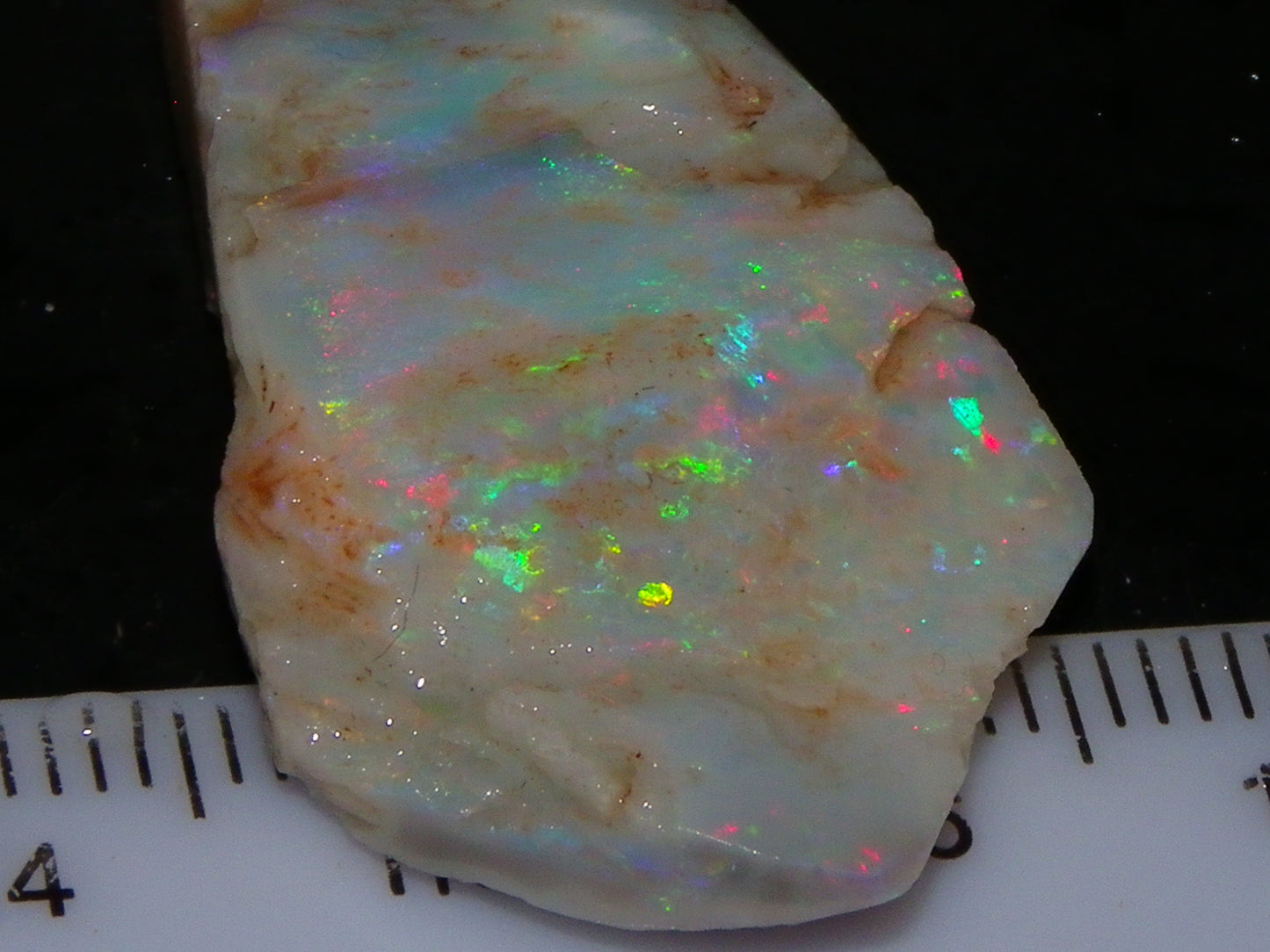 2 Nice Rough/Rubbed Lightning Ridge Opals 30.2cts Multicolour Light Seam Base Fires