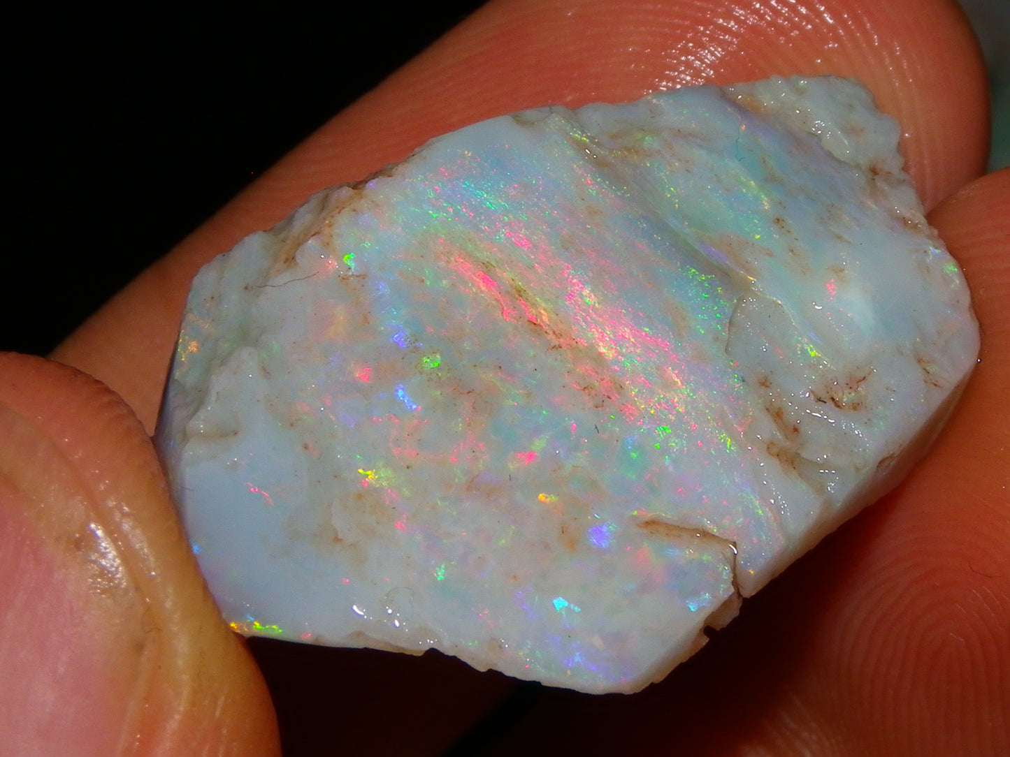 2 Nice Rough/Rubbed Lightning Ridge Opals 30.2cts Multicolour Light Seam Base Fires