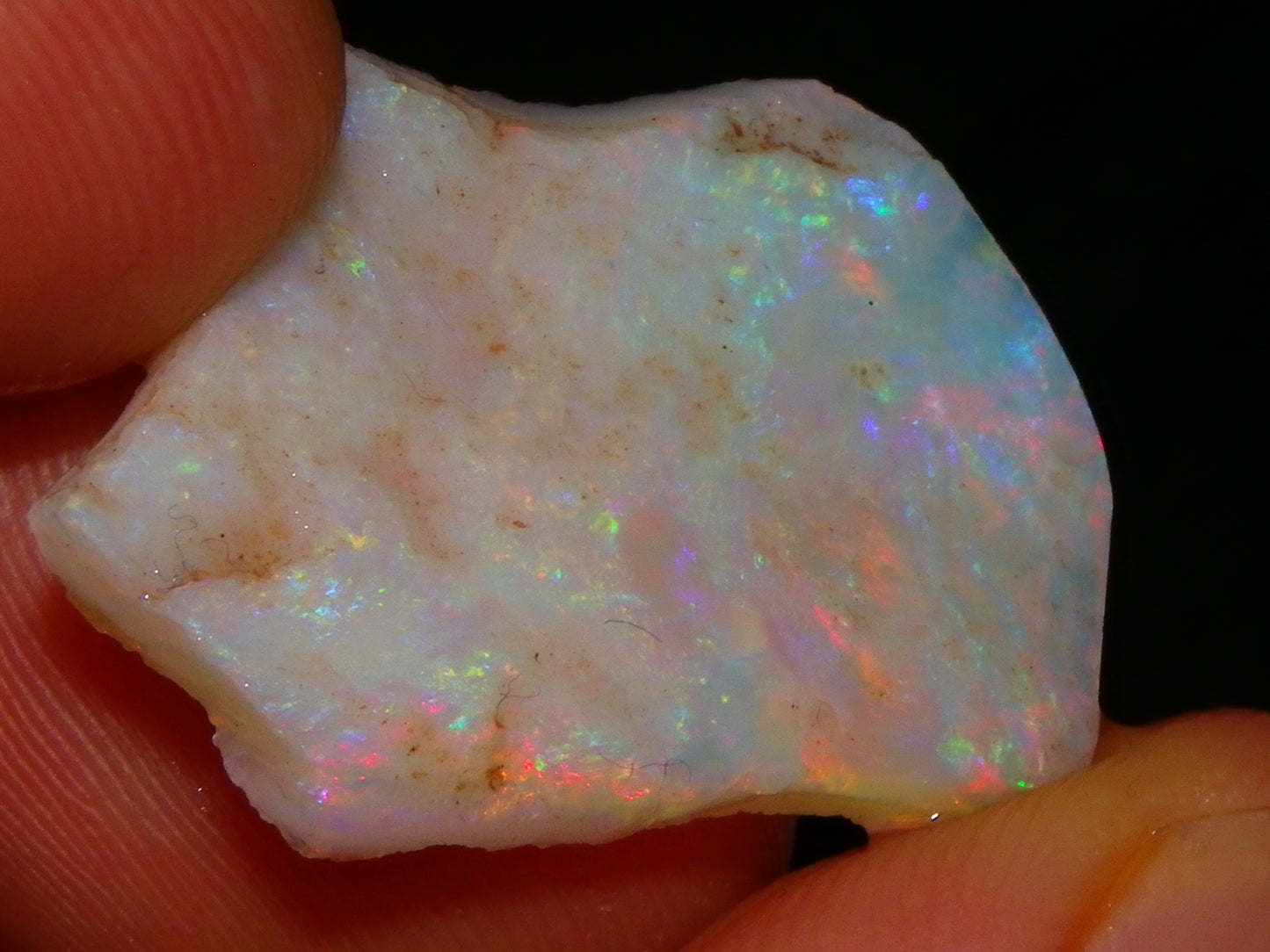 2 Nice Rough/Rubbed Lightning Ridge Opals 30.2cts Multicolour Light Seam Base Fires