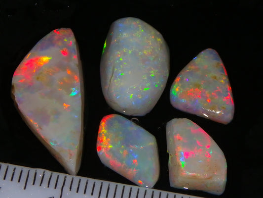 Bright Lightning Ridge Opal Rubs 16.7cts Red/Green/Blue Fires Australia Seam :)