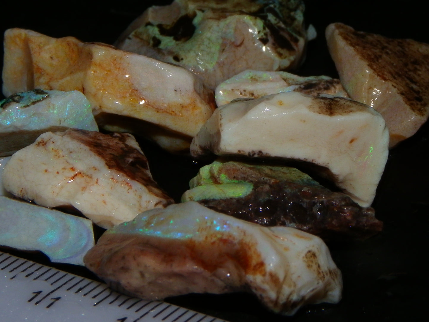 Nice Andamooka Matrix Opal Rough/Specimen Parcel 107cts Some Blue/Green Fires Australia