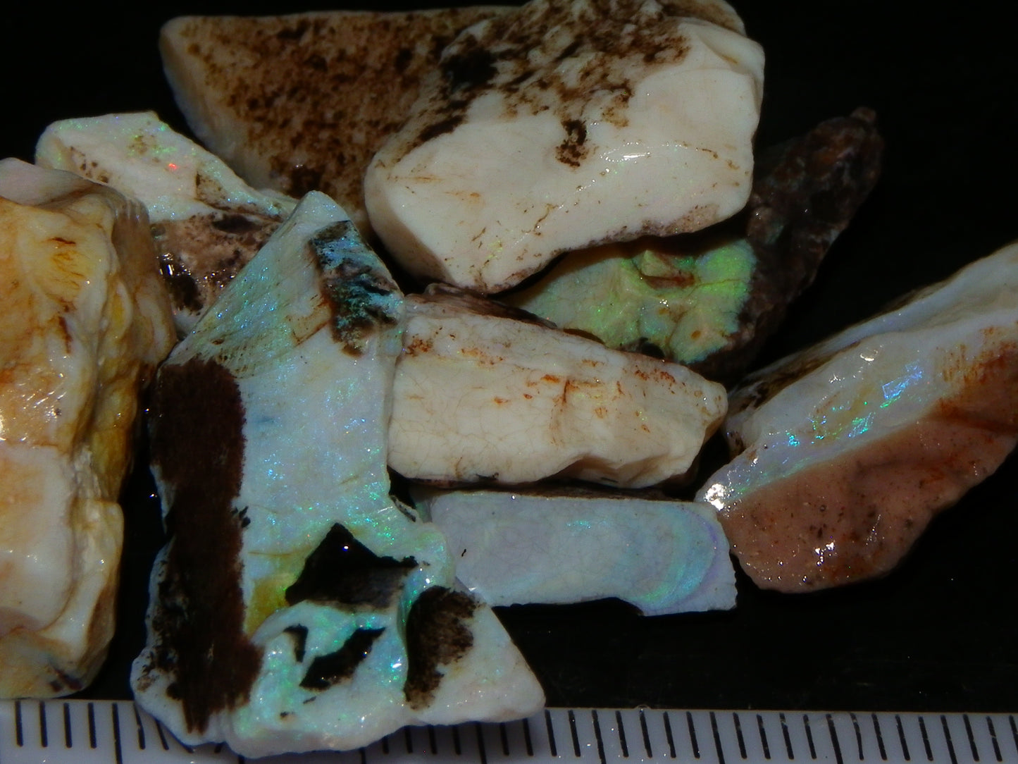 Nice Andamooka Matrix Opal Rough/Specimen Parcel 107cts Some Blue/Green Fires Australia