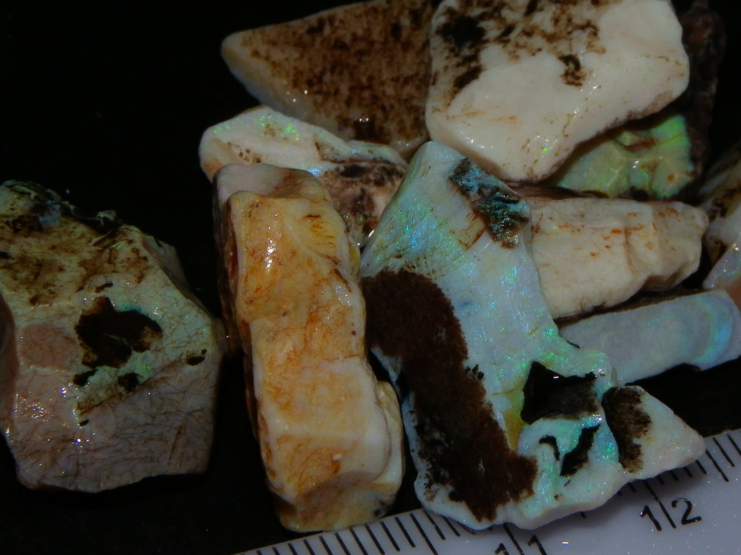 Nice Andamooka Matrix Opal Rough/Specimen Parcel 107cts Some Blue/Green Fires Australia