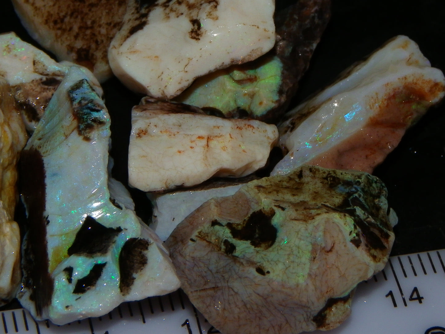 Nice Andamooka Matrix Opal Rough/Specimen Parcel 107cts Some Blue/Green Fires Australia