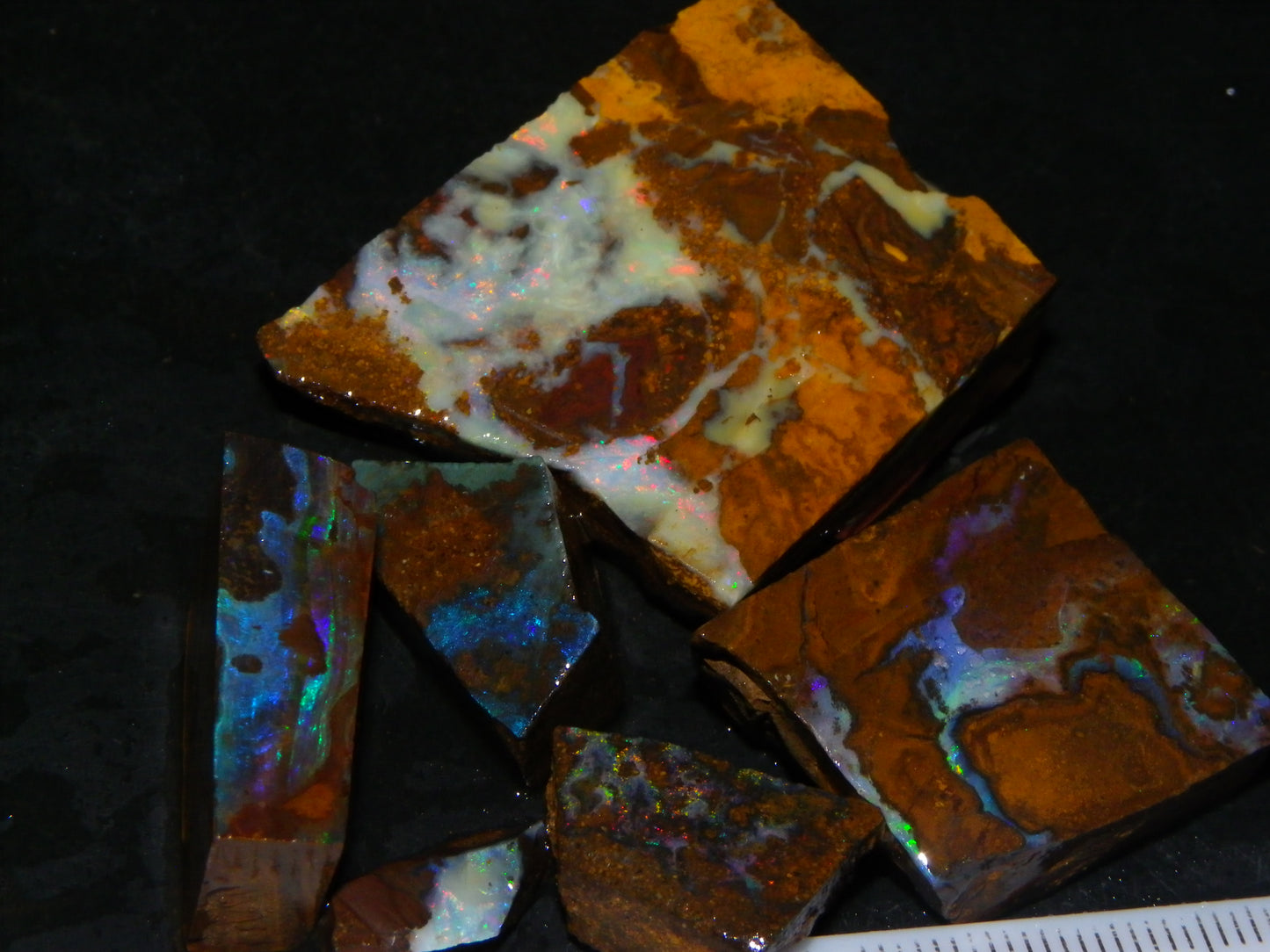 Nice Rough/Sliced/Rubbed Boulder Opal Parcel 241cts Queensland Australia :)