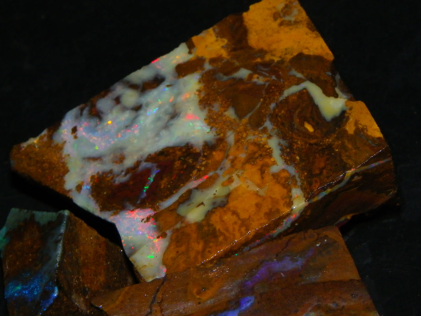 Nice Rough/Sliced/Rubbed Boulder Opal Parcel 241cts Queensland Australia :)