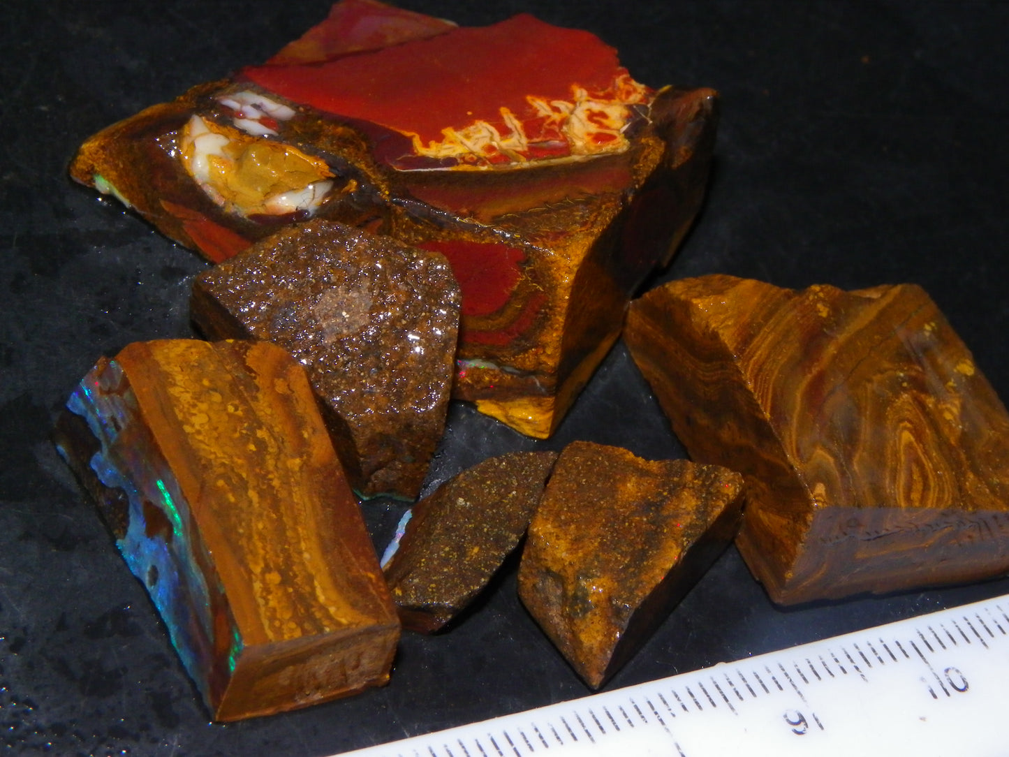 Nice Rough/Sliced/Rubbed Boulder Opal Parcel 241cts Queensland Australia :)