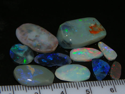 Nice Rubbed/Rough Lightning Ridge Opals 32.6cts Some Fires Pink/Blues :) Au