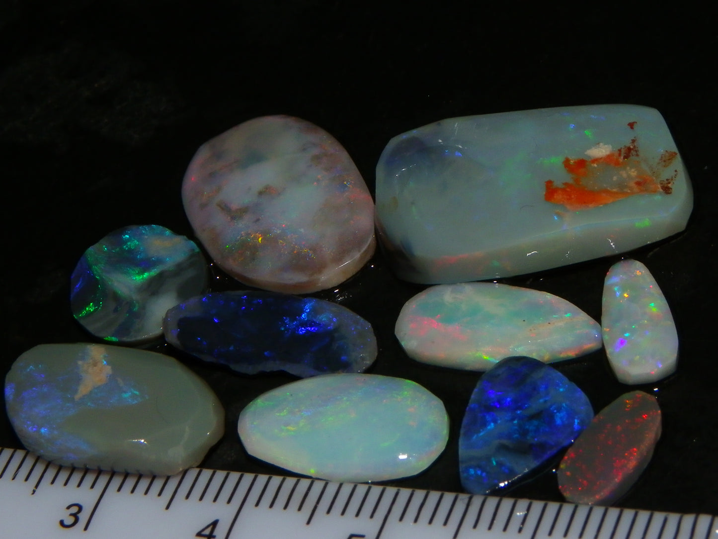 Nice Rubbed/Rough Lightning Ridge Opals 32.6cts Some Fires Pink/Blues :) Au