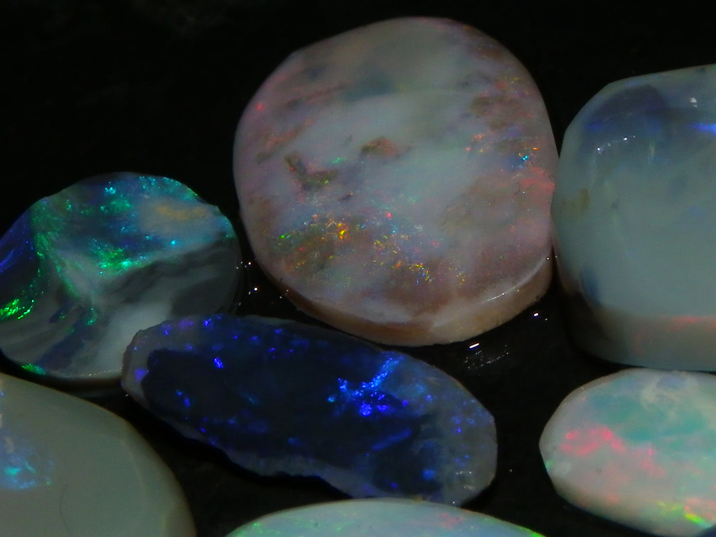 Nice Rubbed/Rough Lightning Ridge Opals 32.6cts Some Fires Pink/Blues :) Au