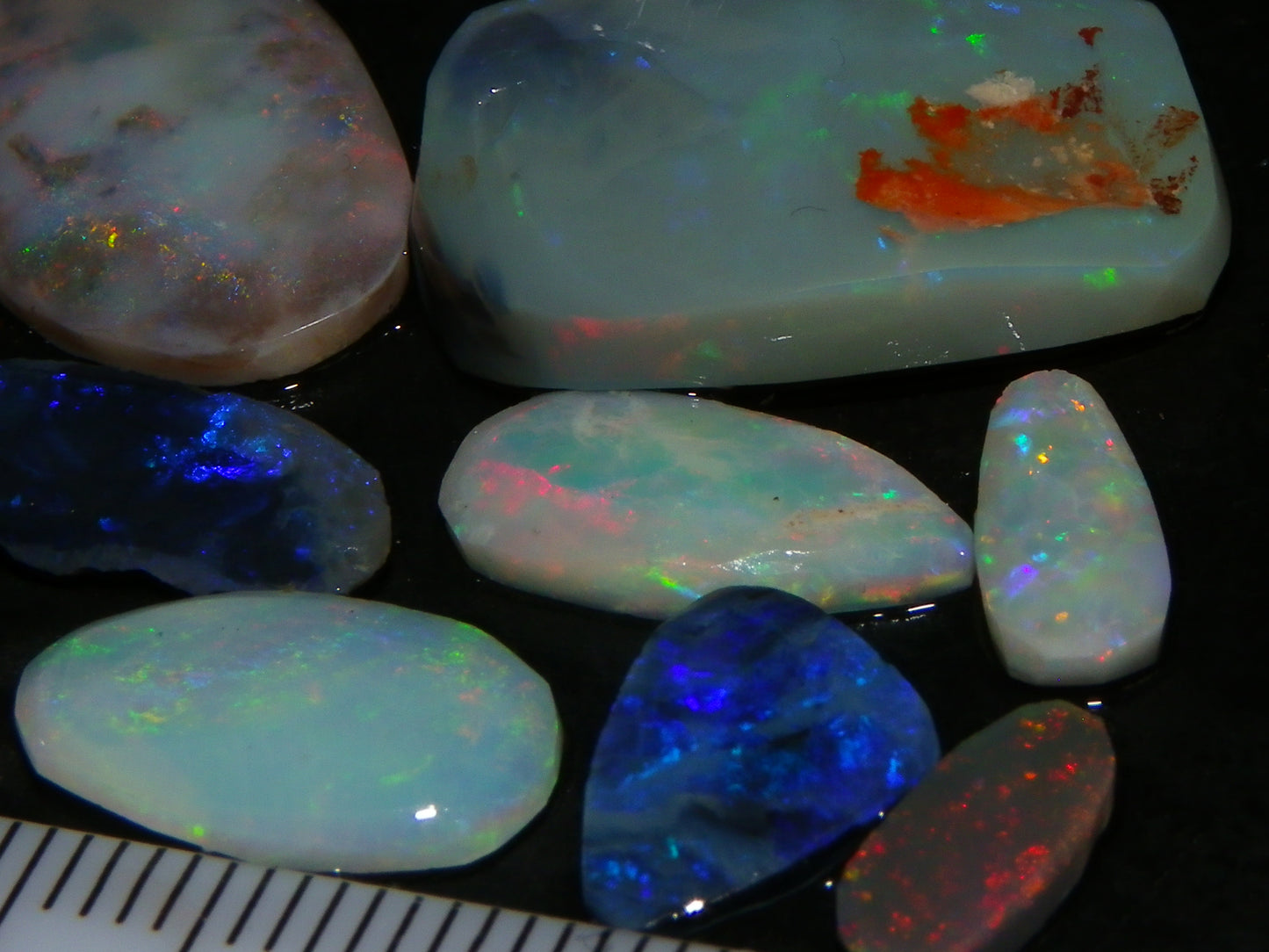 Nice Rubbed/Rough Lightning Ridge Opals 32.6cts Some Fires Pink/Blues :) Au