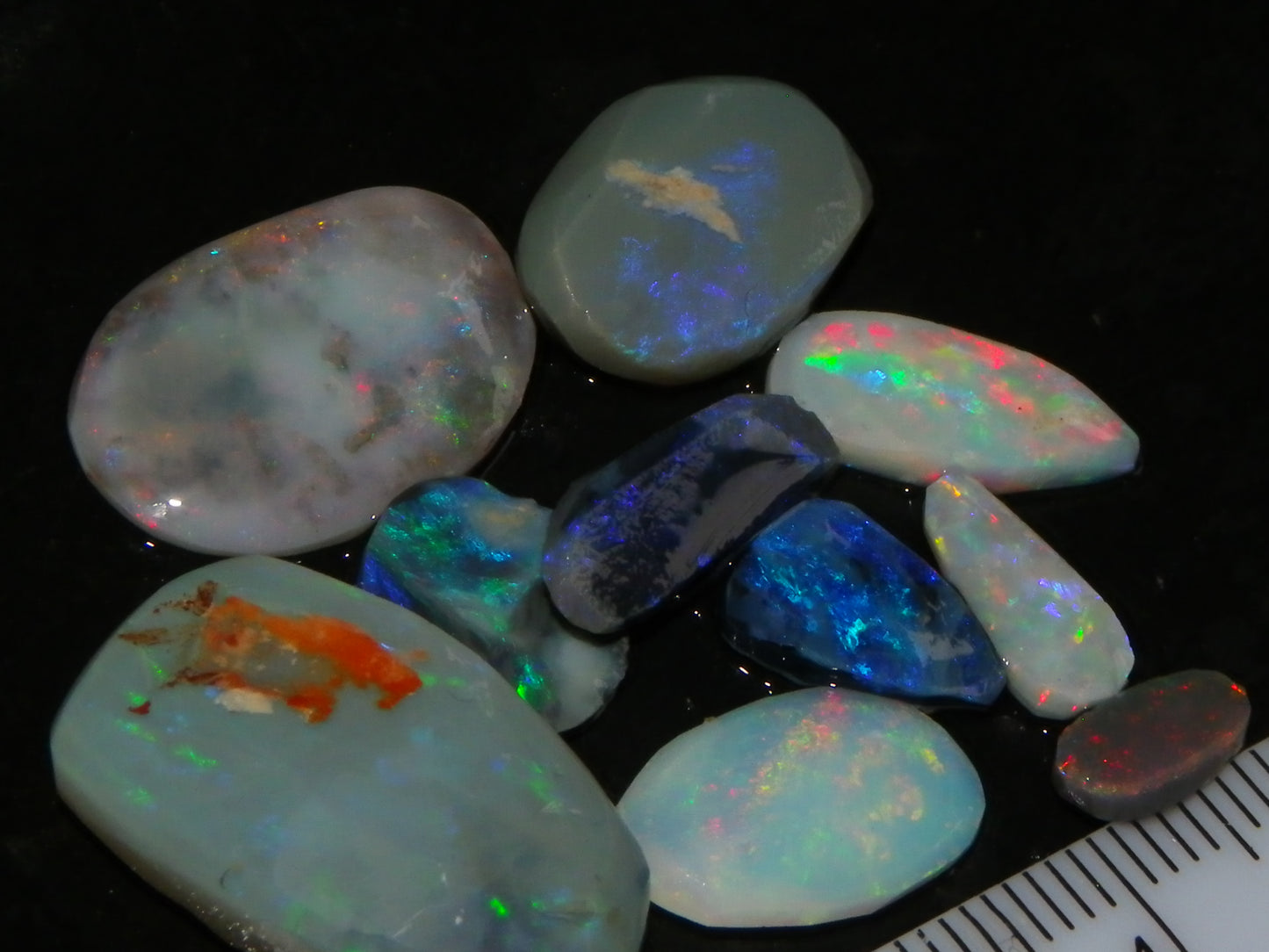 Nice Rubbed/Rough Lightning Ridge Opals 32.6cts Some Fires Pink/Blues :) Au