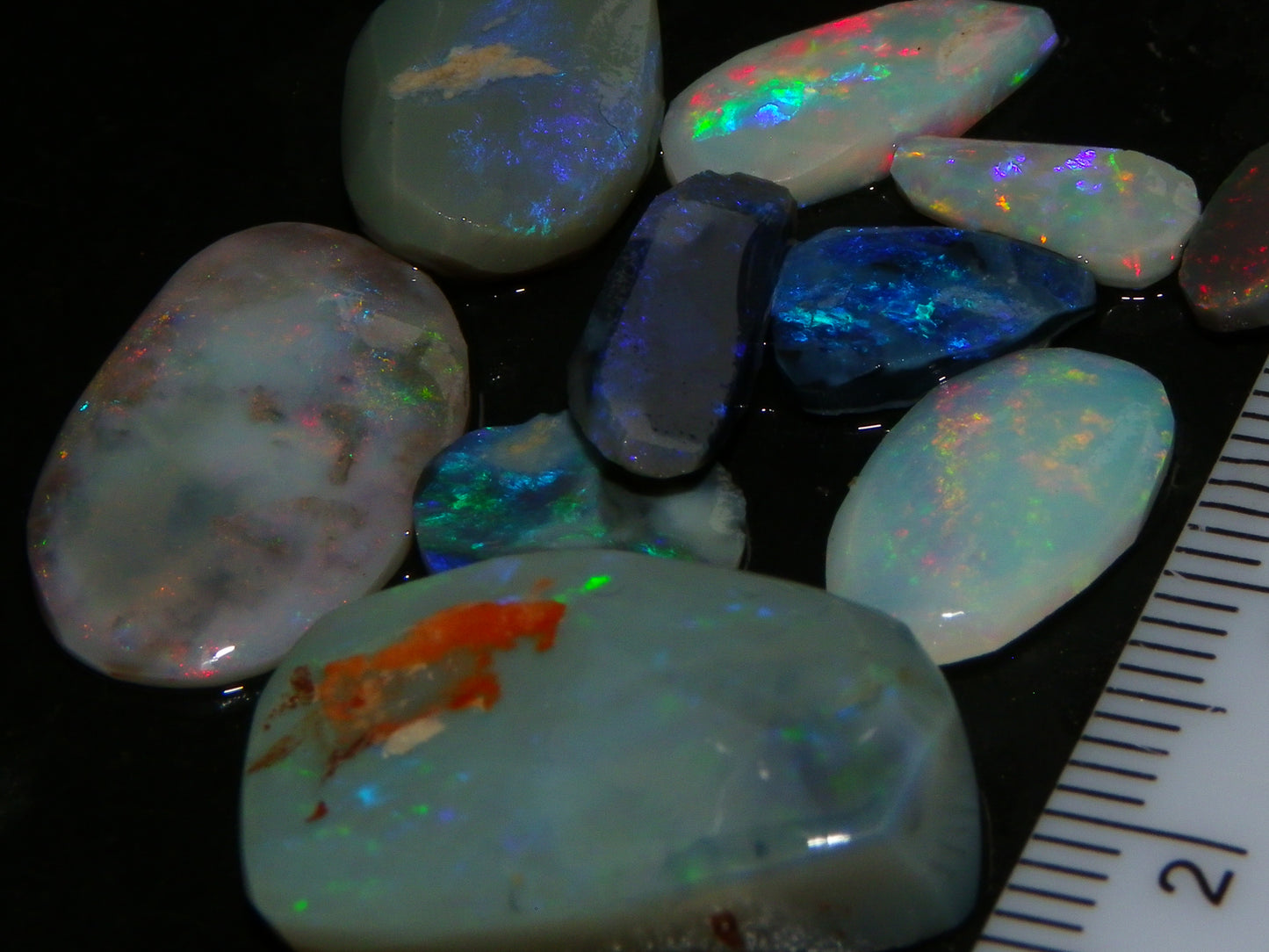 Nice Rubbed/Rough Lightning Ridge Opals 32.6cts Some Fires Pink/Blues :) Au