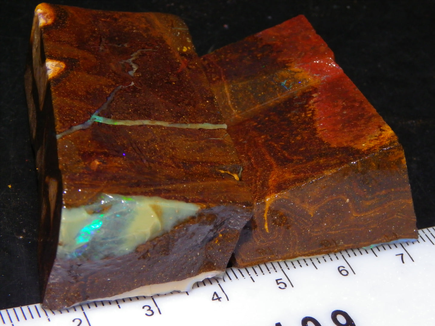 2 Nice Boulder Opal Rough Specimens 400cts Queensland Australia Fires/Patterns