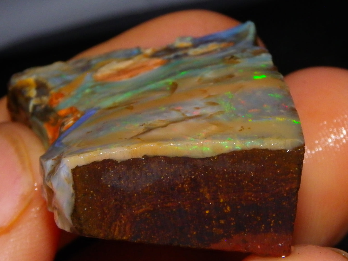2 Nice Boulder Opal Rough Specimens 400cts Queensland Australia Fires/Patterns