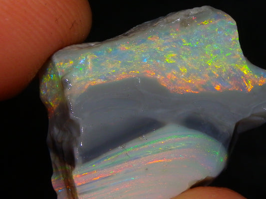 Quality Lightning Ridge Seam Opal Rough Stone 25cts Multicolours 2 Sections