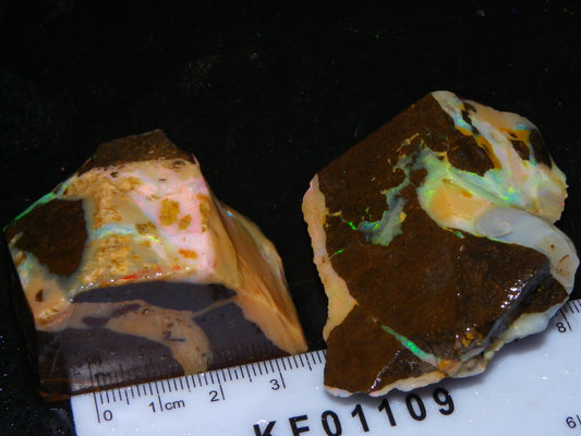 2 Nice Chunky Rough/Sliced Boulder Opal Specimens 705cts Queensland Australia