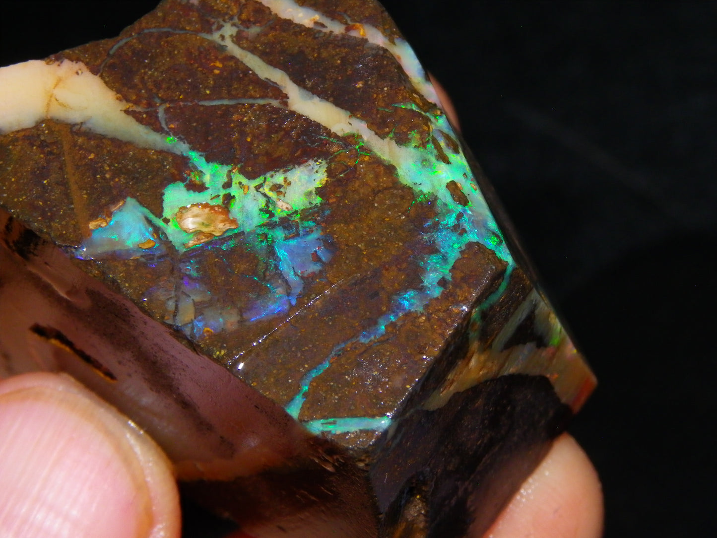 2 Nice Chunky Rough/Sliced Boulder Opal Specimens 705cts Queensland Australia