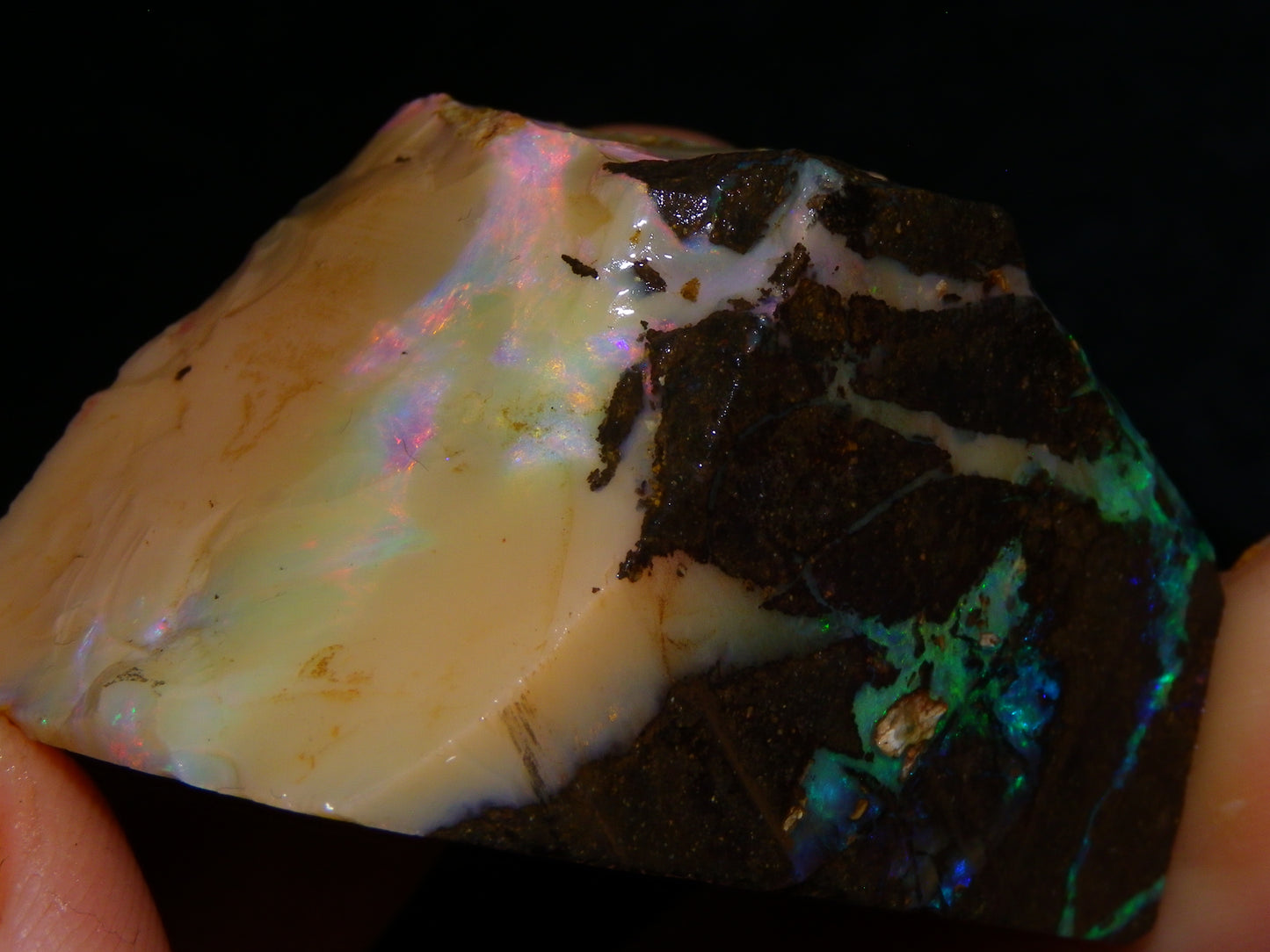 2 Nice Chunky Rough/Sliced Boulder Opal Specimens 705cts Queensland Australia