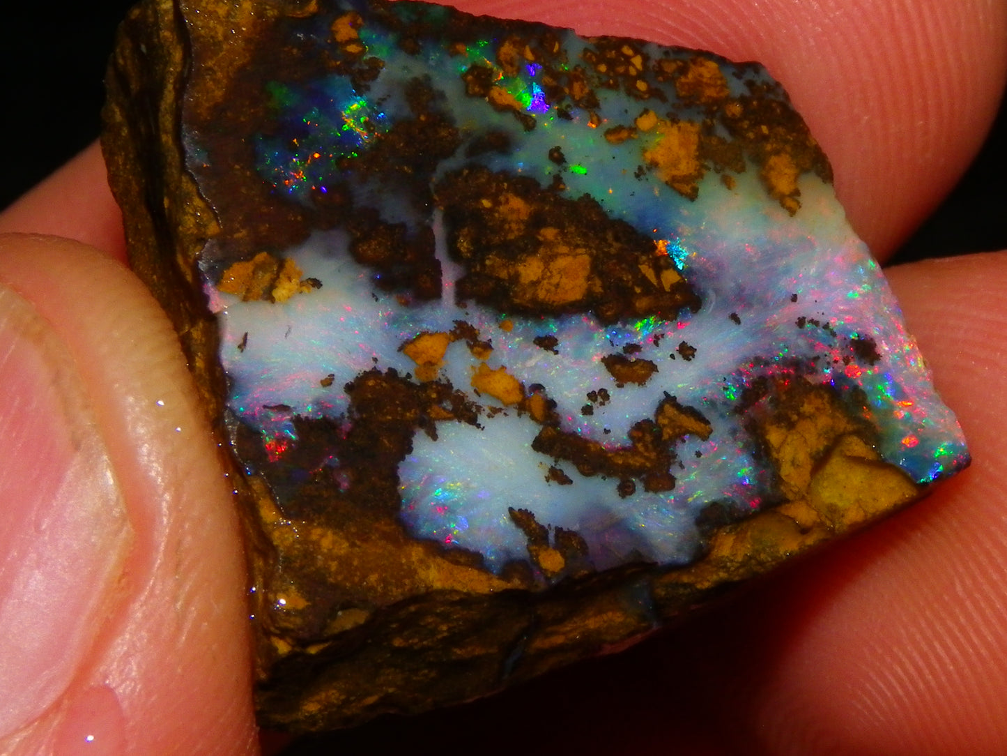 4 Nice Rubbed/Rough Queensland Boulder Opals 76cts Multicolour Fires Australia